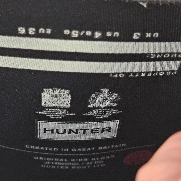 Hunter Original Tall Adjustable High Gloss Boots Rubber Rain Unisex Black Size 4 - Picture 4 of 7